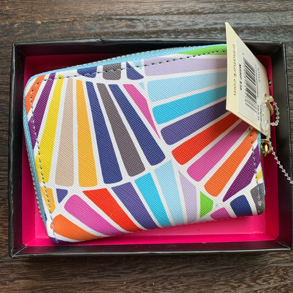 Trina Turk Multicolor Geometric Colorful Zip Wallet